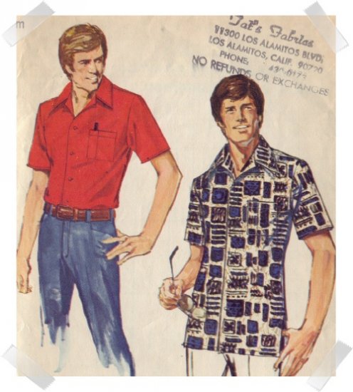 Simplicity #6368 Mens Shirt Pattern Sz Med