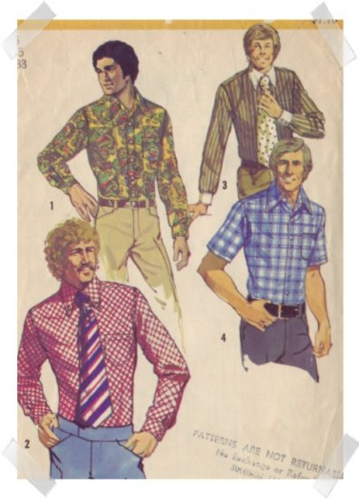 Simplicity #5325 Mens Shirt Pattern Sz 38