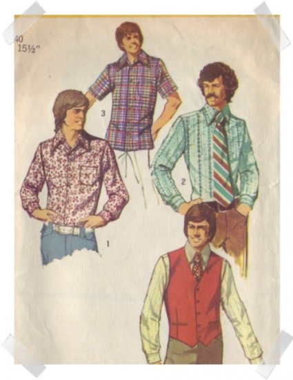 Simplicity #5047 Mens Vest & Shirt Pattern Sz 40