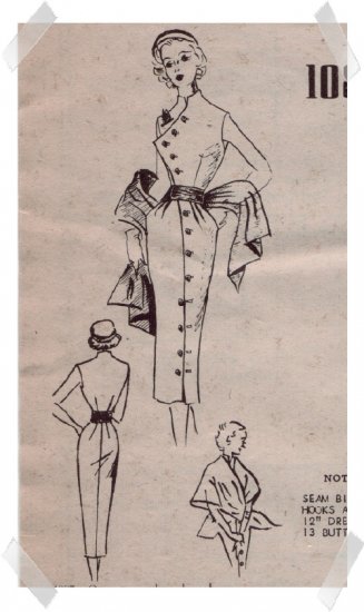 Modes Royale #1087 Dress & Stole Pattern