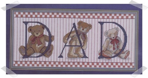 Candamar Designs ~ DAD TEDDY BEARS Cross stitch Kit