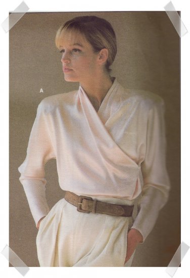 Vogue #1792 Calvin Klein Blouse Pattern Sz 8