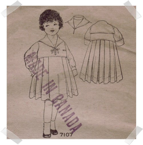 Pictorial Review #7107 Sz 2 Childs Dress c.1910