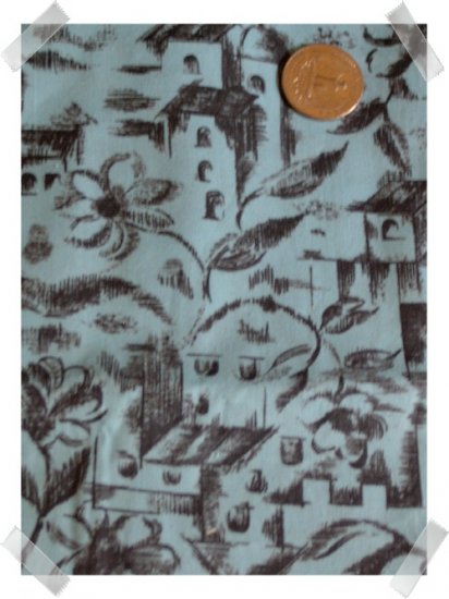 Vintage 40s/50s Blue Gray Missions 100% Quilting Cotton