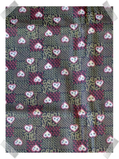 Vintage 100% Cotton for Quilting ~ Brown & Tan Hearts