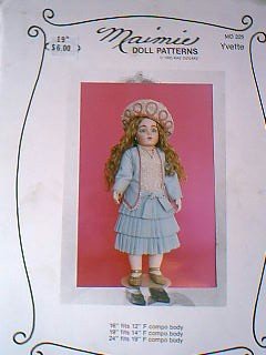 Maimie Doll Patterns Yvette 19" Victorian Dress Pattern