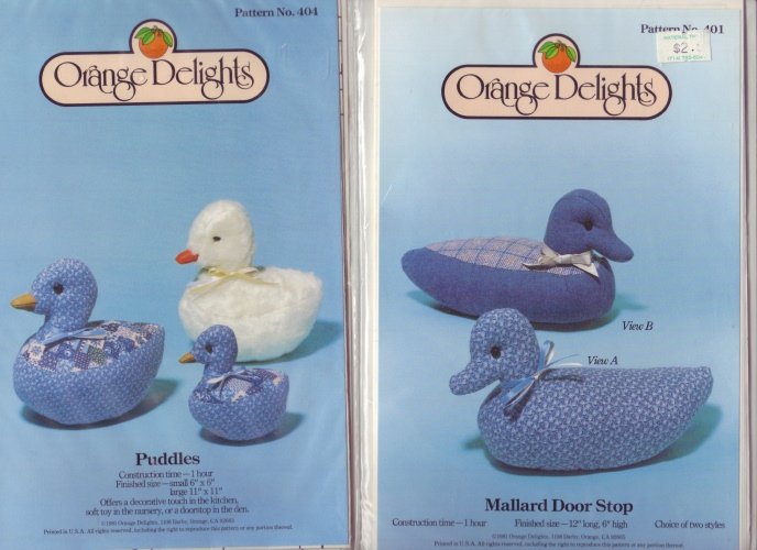 Orange Delights ~ Puddles & Mallard Door Stop