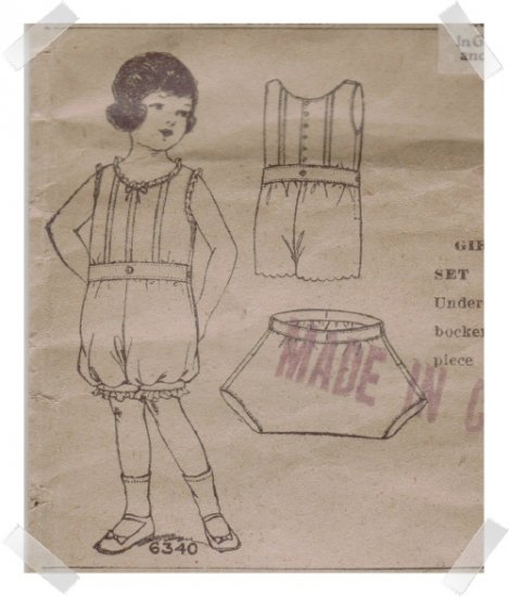Pictorial Review #6340 4 yrs Childs Underwear