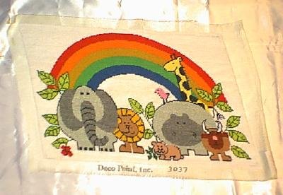 Prestitched Neeldepoint Panel ~ Animals & Rainbow