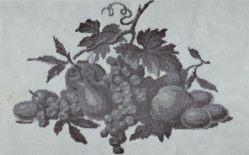 Vintage 1940s Petit Point Chart - Large Fruit