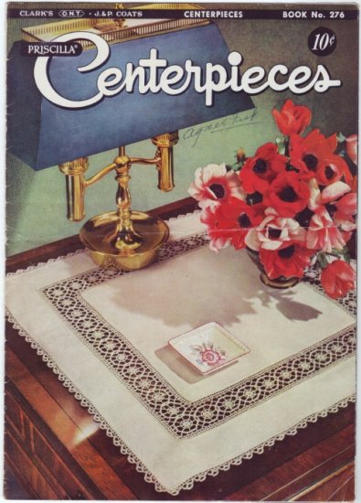 J&P Coats #276 1950s Vintage Crochet Booklet ~ CENTERPIECES