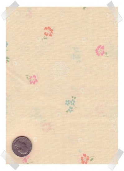 Quilting Craft Peter Pan Cotton Fabrics ~ Peach Flowers 2 yds