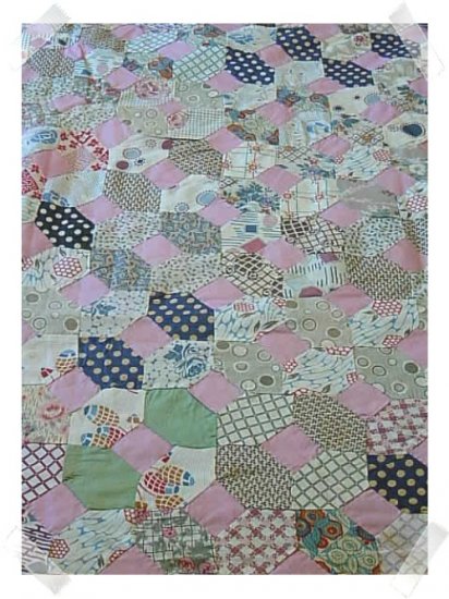 BEAUTIFUL c.1930s Hand Stitched BOW TIE Quilt