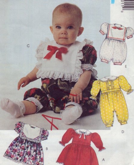 McCalls #5101 Babys Dress, Jumpsuit, Sunsuit Pattern Sz Sm (15 - 20 lbs)