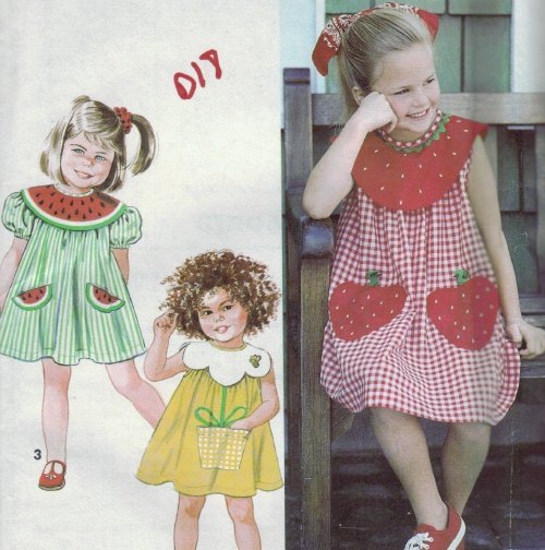 Simplicity #7784 Child's Strawberry Dress Sz 2 - 4
