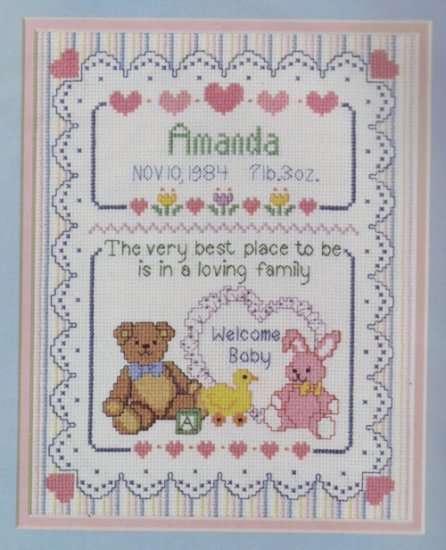 Dimensions Counted Cross Stitch Kit ~ Loving Family Birth Recod