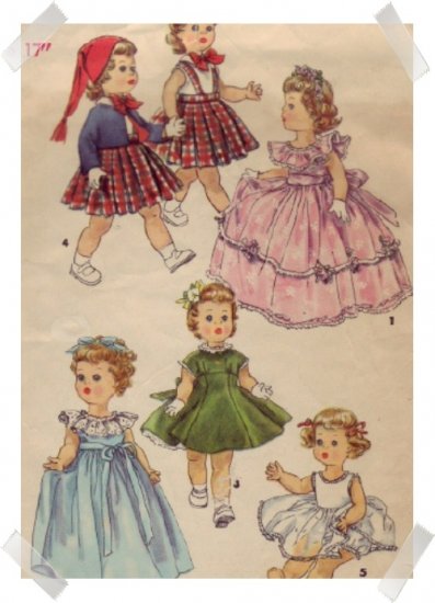 Simplicity 17" Posie / Saucy Walker Doll Wardrobe Pattern
