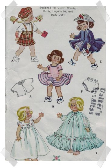 McCalls #1898 9 - 10 Inch Ginnie Doll Pattern