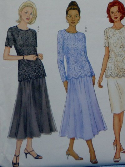 Butterick #6929 Woman's Lace Top & Skirt Pattern ~ Size 8 - 10 - 12