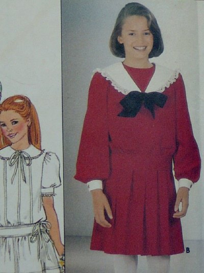 Butterick #6975 Girls drop Waist Dress Pattern ~ Size 8