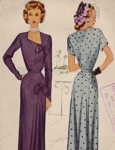 Vintage 1940's McCall #7542 Dress Pattern ~ Sz 14