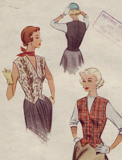 Vintage 1950's McCall's $8228 Weskit (Vest) Pattern ~ Sz 12 UNCUT