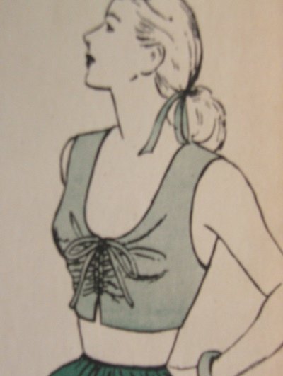 WOW! Vintage 1940s Butterick 4055 Halter / Bra Tops Pattern ~ Sz 34" Bust