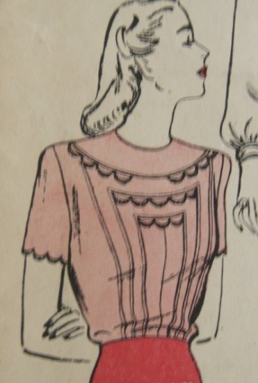 Terrific Vintage Butterick #3375 Hand Detailed Blouse Pattern ~ Sz 14
