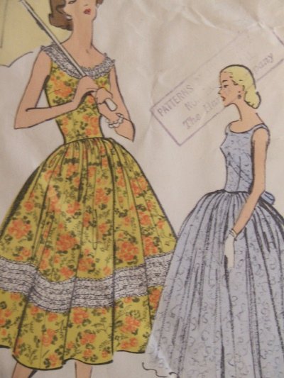Vintage 1950's Vogue #9154 Garden Party Dress Pattern ~ Sz 12