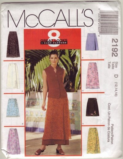McCalls 2192 Womans Skirt Sz 16-18-20