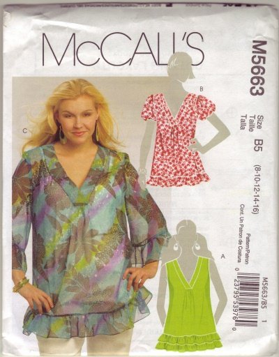 McCalls M5663 Womans Pullover Top Sz 18W-20W-22W-24W