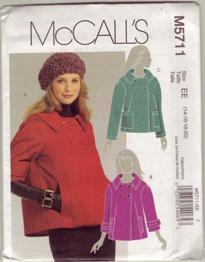 McCalls M5711 Womans Jacket Sz 14-16-18-20