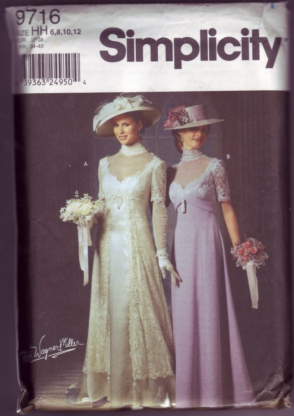 Simplicity 9716 PATTI WAGNER MILLER Designed Gown Pattern