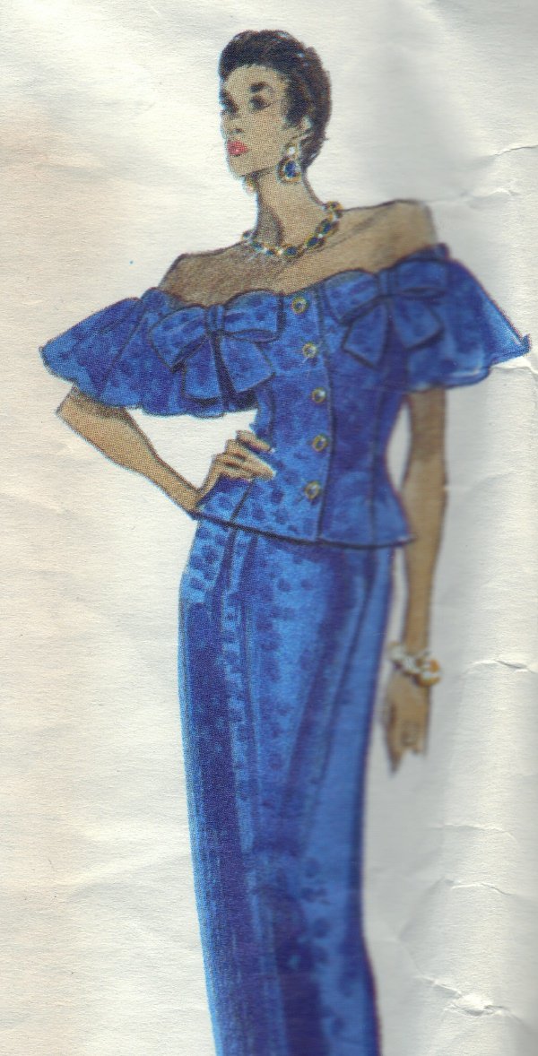 Vogue Pattern #2409 Albert Nipon Drop Shoulder Dress Sizes 12-14-16