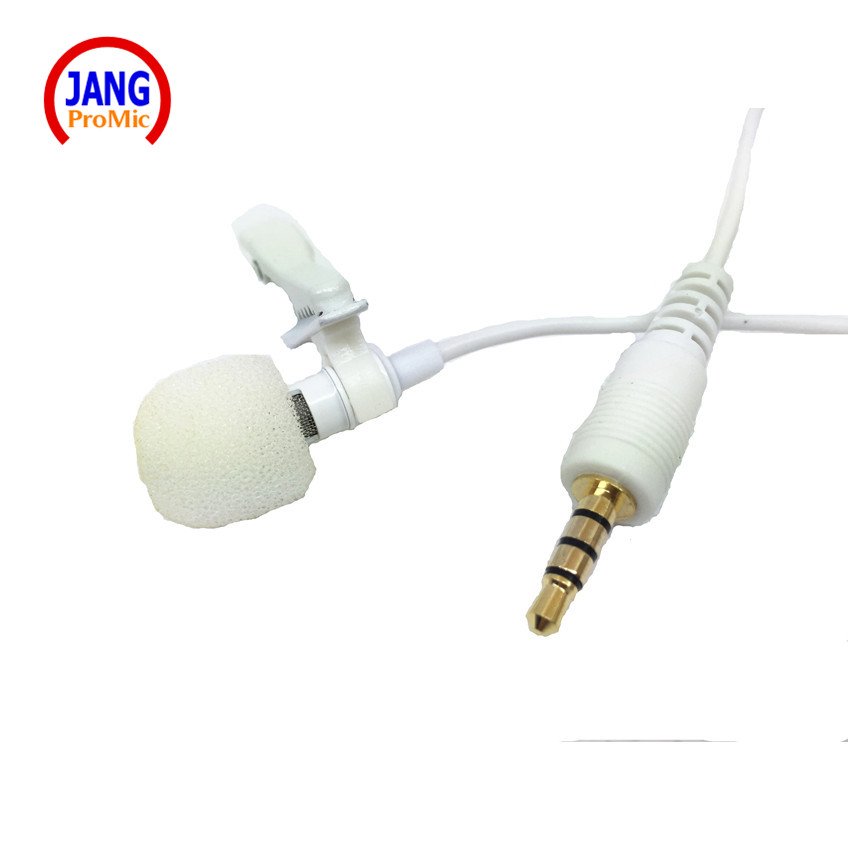 Lapel White Mobile Phone Microphone Condenser Stereo Microfone for iPhone Samsung Most Phone