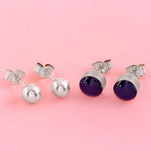 Charming Stud Earrings 1 with Simulated Gems