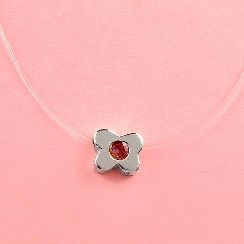Necklace with Genuine Amethyst in Sterling Silver