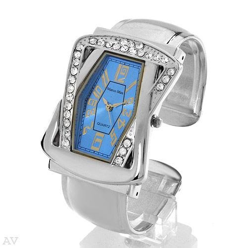 Marco Max Ladies Cuff Watch with Brilliant Blue Face