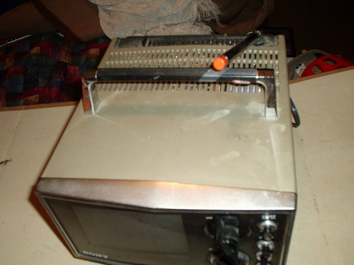 sony trinitron 5 inch color portable tv works perfect.
