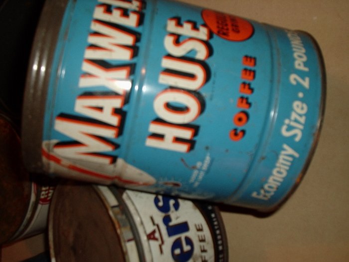 MAXWELL HOUSE COFFEE CAN LARGER TYPE