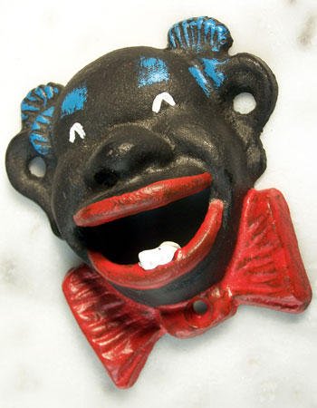 Black Man Bottle Opener Cast Iron Antique Style - 07441