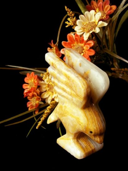 Hand Carved Real Onyx Marble Carved Stone Eagle - 1377