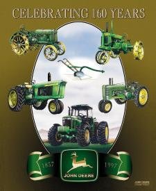 John Deere 160th Anniversary Tin Sign Farm Tractor - 727