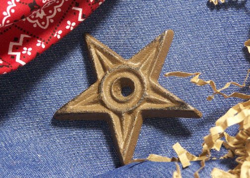 2-3/4 inch Cast Iron Star - Center Hole - SMALL - Set of 12 - 02108