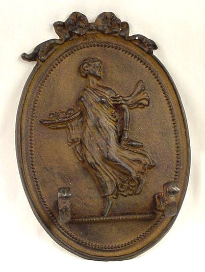 Lady 2 Hook Hanger Cast Iron Wall Plaque Set of 2 - 01640