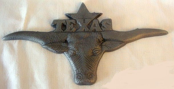 Cast Iron Large "Texas Longhorn" Plaque Set of 2 - 05214