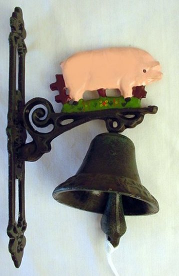 Cast Iron Pig Dinner Bell - 13604