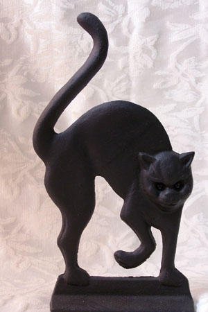 Cast Iron Black Cat Doorstop - 14509
