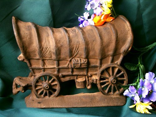 Cast Iron Old West Covered Wagon DoorStop Figurine - 14417