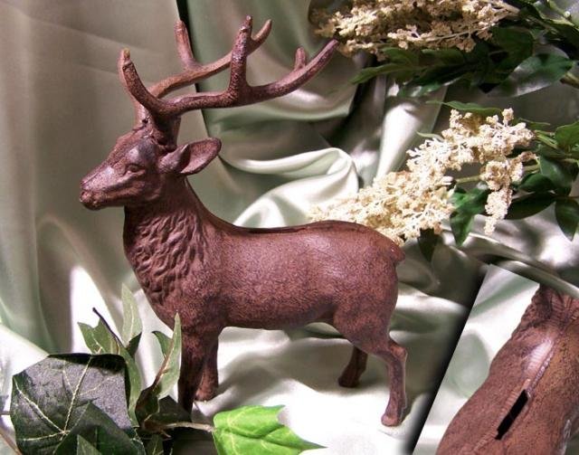 Cast Iron Buck Deer Bank Figurine RUST - 04631